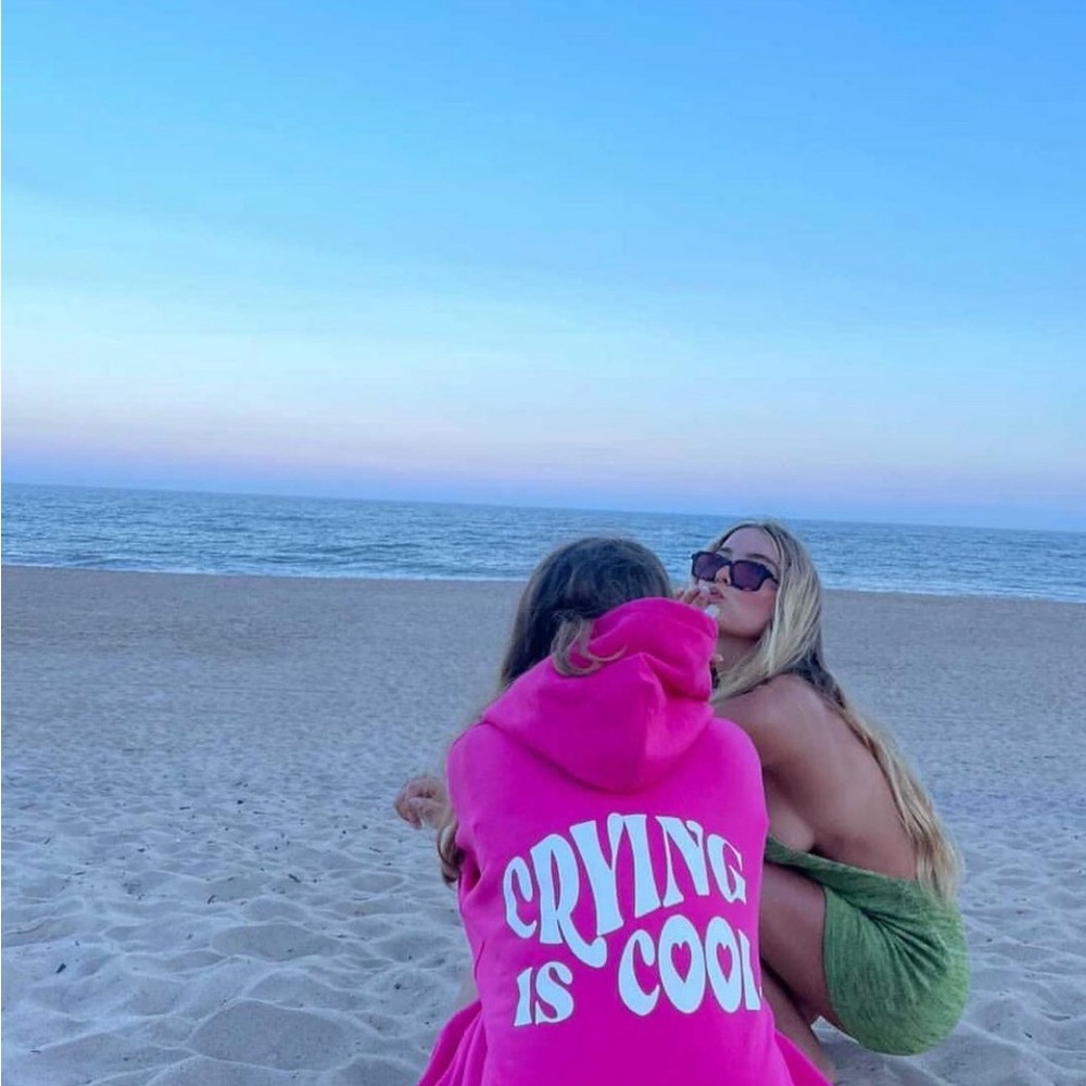 Women's Graphic Hoodie Sweatshirt - "Crying Is Cool"